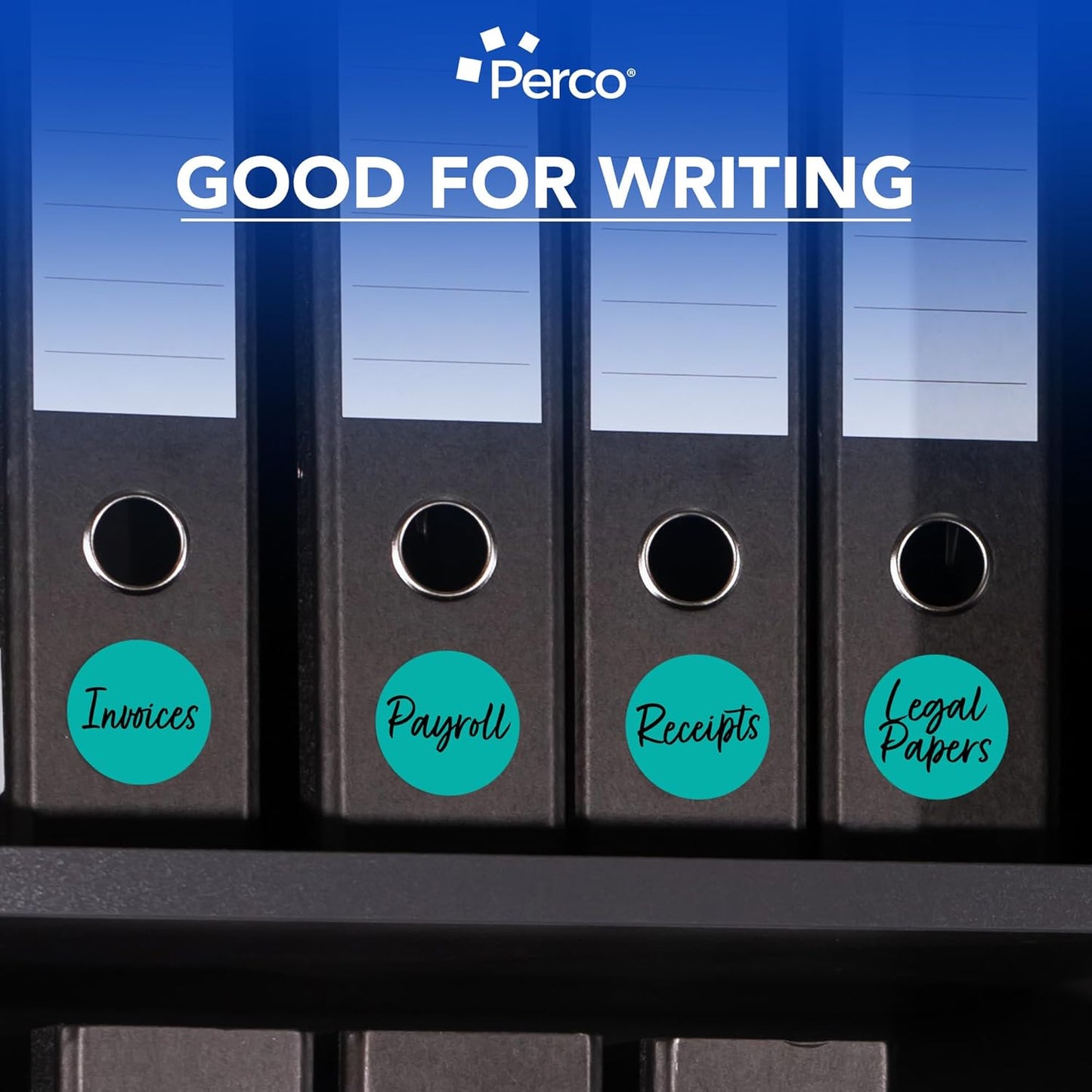 Perco Teal 3-Inch Perforated Circle Dot Sticker Labels — 10 Rolls, 5,000 Round Stickers — with Permanent Adhesive for Moving Boxes, Sale Signage, Displays, Status Messaging—Made in USA