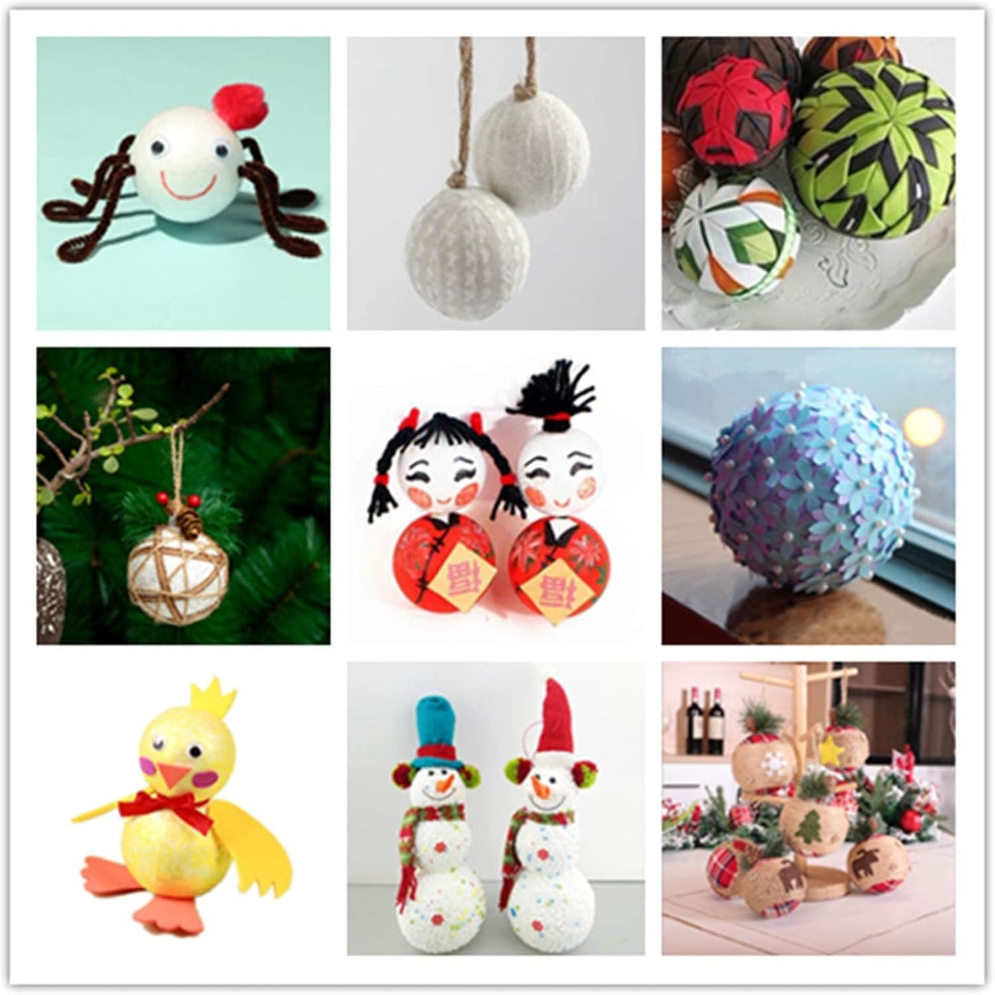 Crafjie 4 Inch Craft Foam Balls 24-Pack, Supplies Foam Balls for Christmas DIY Arts and Crafts, Smooth Polystyrene Foam Ball, for Decoration Household School Projects, White