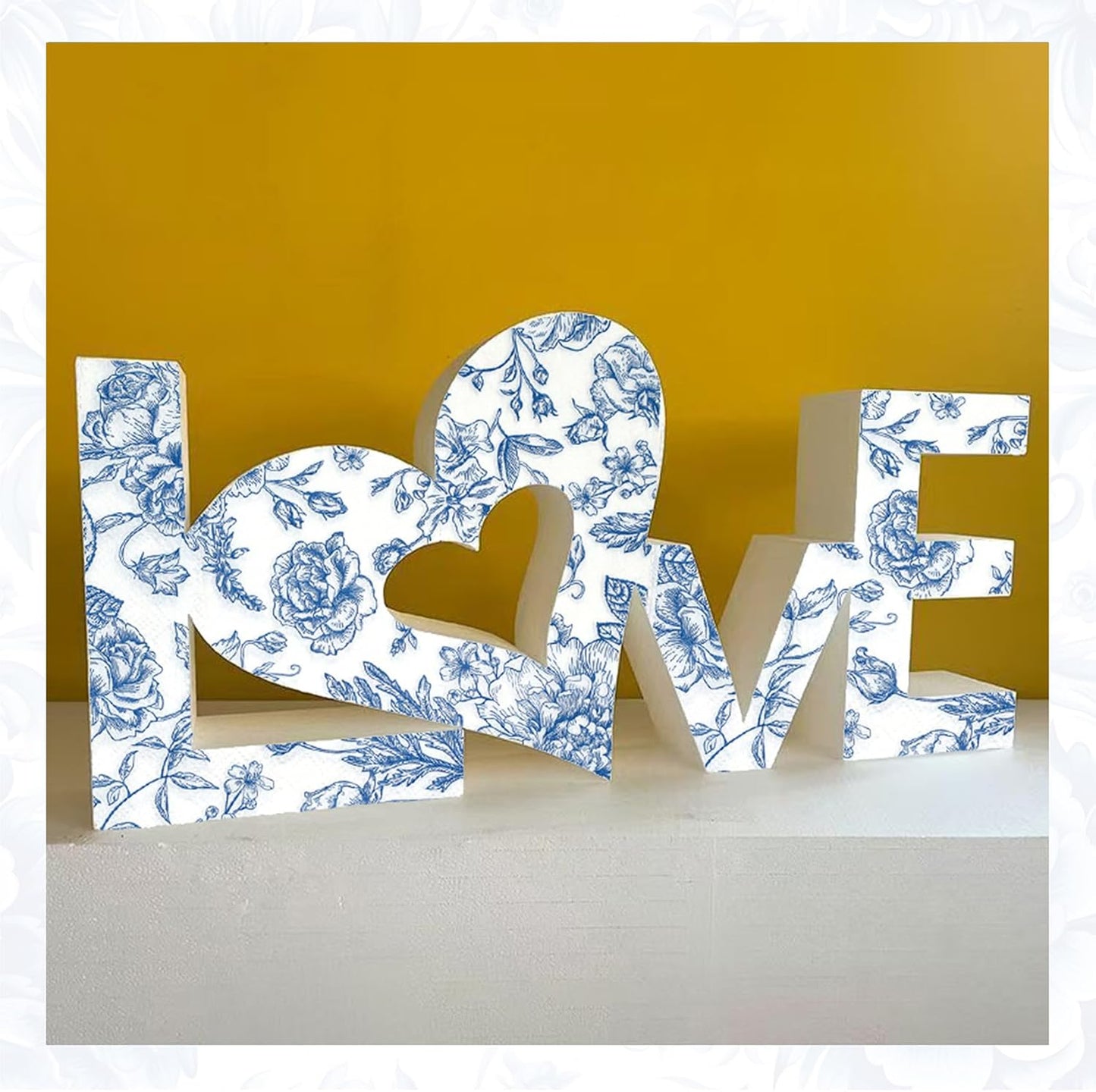 Decoupage Napkins Assorted Floral 27 Pack 9 Styles for DIY Crafting Birthday Party , Decorative Decoupage Napkins Cocktail Paper ,Each Unfolded 13 Inch (Blue Floral)