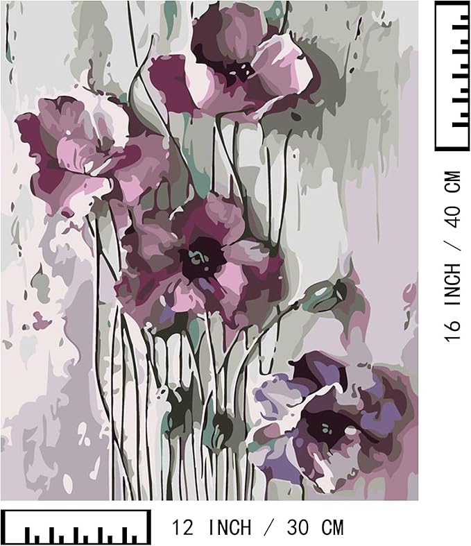 BAISITE Paint by Numbers Kit for Adults Beginners,12" Wx16 L 2 Pack Canvas for Painting Kits for Adults in Colorful Box 6566 Already Framed