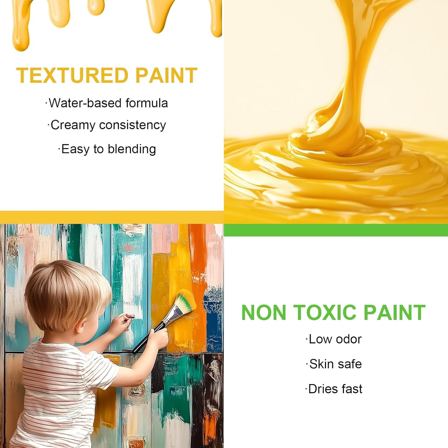 Nicpro 14 Colors Chalk Paint for Furniture, 2 fl oz (60ml) Ultra Matte Finish Acrylic Craft Paint, Non-Toxic Chalk Furniture Paints for Wood, Metal, Cabinets, Home Decor with Liquid Wax, Color Wheel