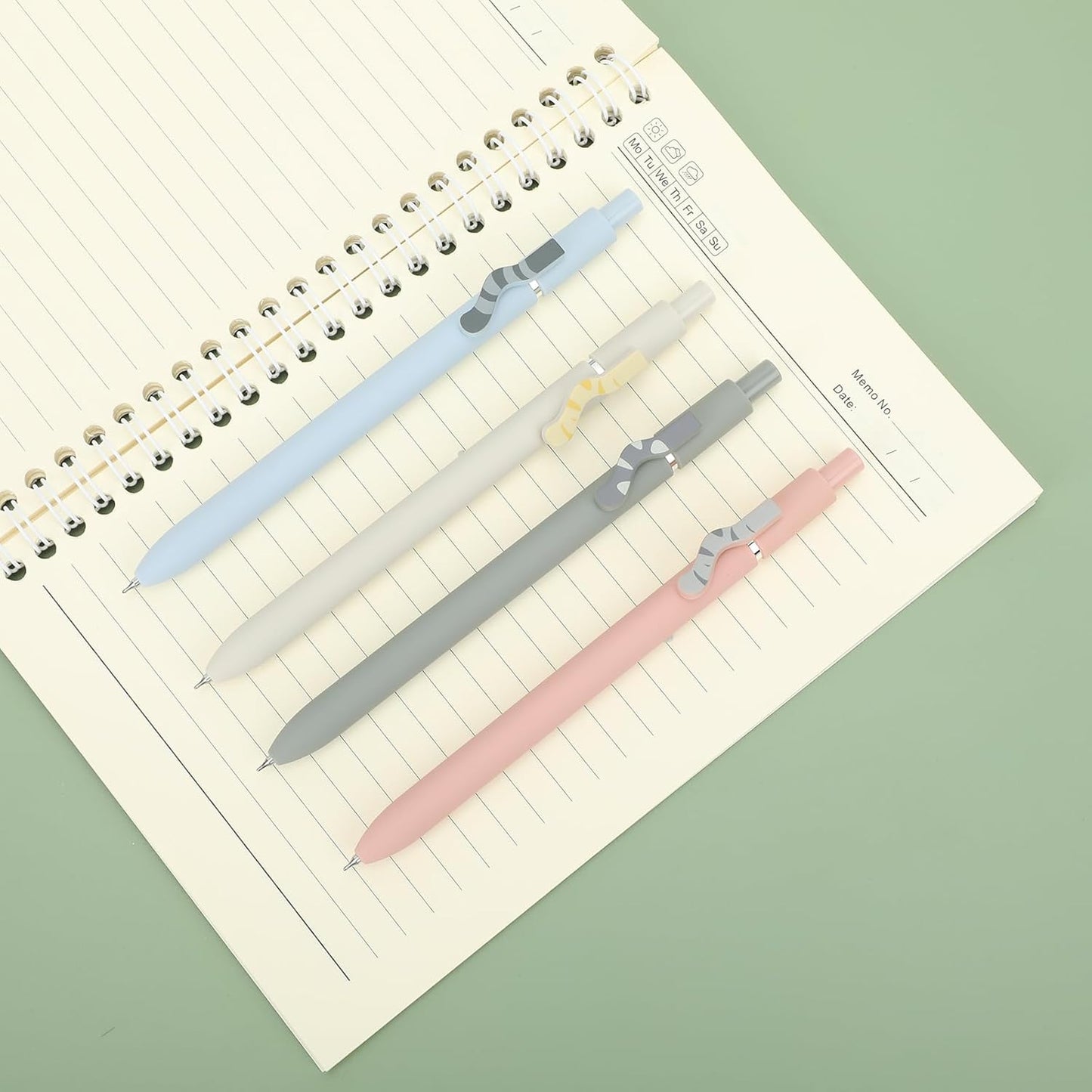 Ddaowanx Cute Cat Pens,8 Pcs 0.5mm Quick Dry Black Ink Gel Pens Fine Point Smooth Writing Pens,Cat Lover Gifts for Women Men