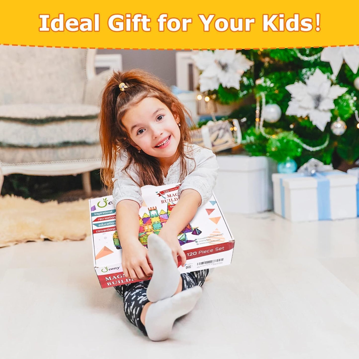 cossy 120Pcs Magnetic Tiles Magnetic 3D Building Blocks Set Educational Construction Toys for 3+ Year Kids with Stronger Magnets, Educational Toys, Recreational, Conventional