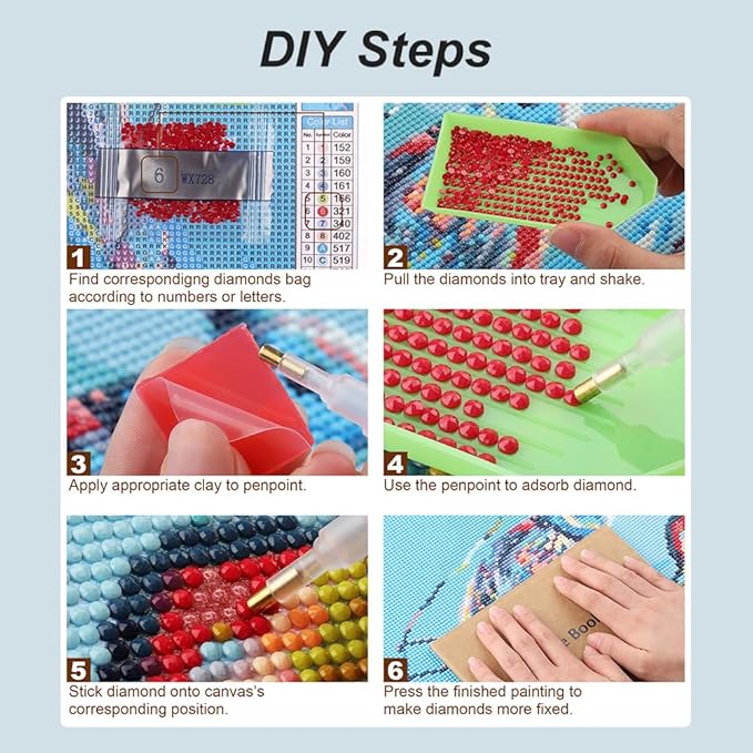 Anuver Dolphin Diamond Art Kits for Adult, Diamond Painting Kits for Beginners, DIY Full Drill Diamond Gem Craft Painting Home Wall Decor, 12x12 Inch