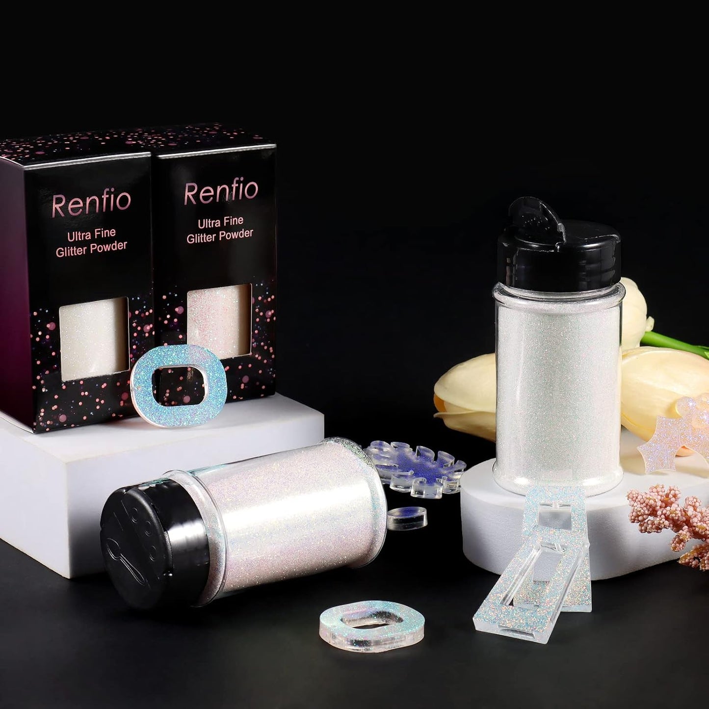 Renfio Opal Ultra Fine Glitter Powder Metallic Resin Glitter 1.75 Oz (50g) PET Flakes Crafts Sequins 1/128" 0.008" 0.2mm Epoxy Chips Flakes for Tumblers Slime Decoration - Magic Opal