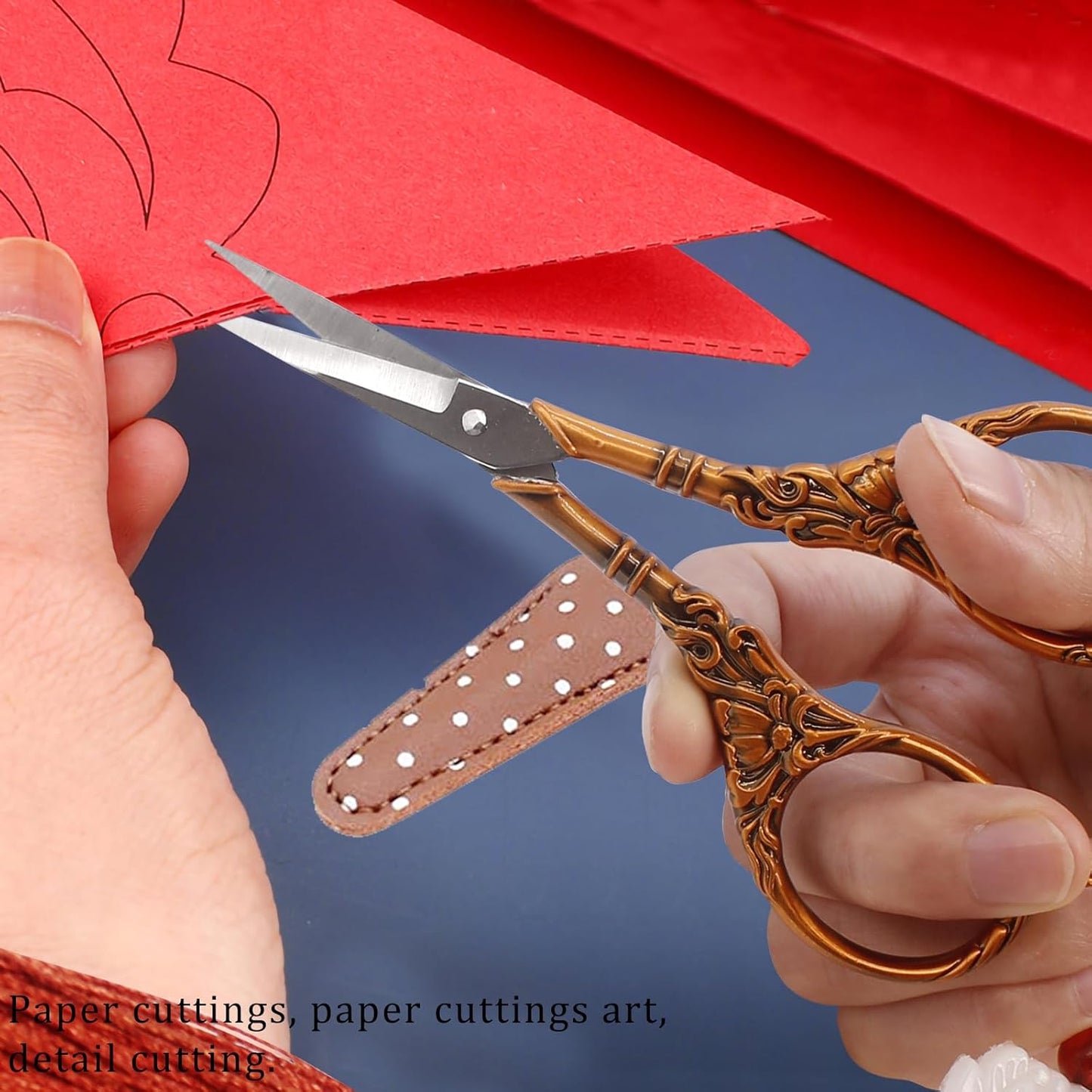 BIHRTC 4.5Inch Small Sewing Scissors Nail Clipper with Cover Tassel Stainless Steel Shears Dressmaker Precision Scissor Mini DIY Tool for Craft Needlepoint Sewing Artwork Housework