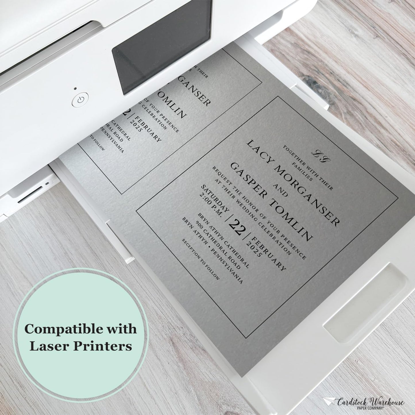 Cardstock Warehouse Stardream Silver Cardstock Paper - 25 Sheets, 8.5 x 11" – 105 lb / 284 GSM Premium Metallic Silver Card Stock for High-end Printing, Card Making, Die-cutting & DIY Projects