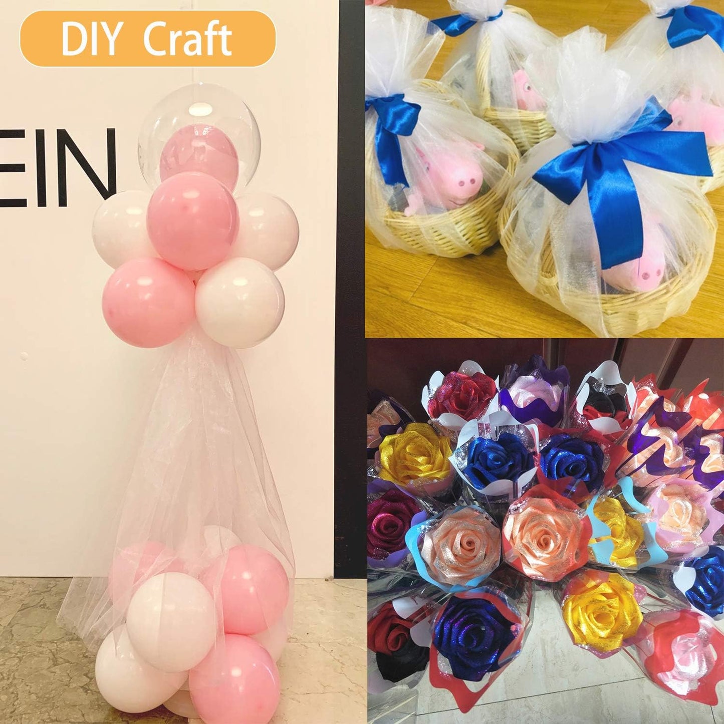 Crystal Organza Tulle Sheer Fabric Backdrop Curtains for Wedding Baby Shower Birthday Party Event Decor, 19” by 30 Yard (Purple)