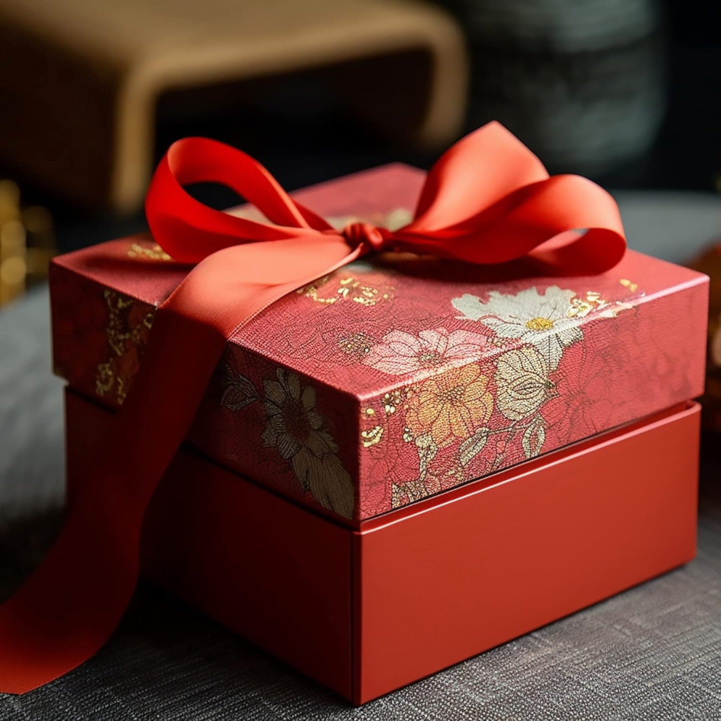 LIUYAXI Red Satin Ribbon, Double Faced 5/8" X Continuous 25 Yards Ribbons Perfect for Gift Wrapping Bows Bouquet Wedding Craft and More