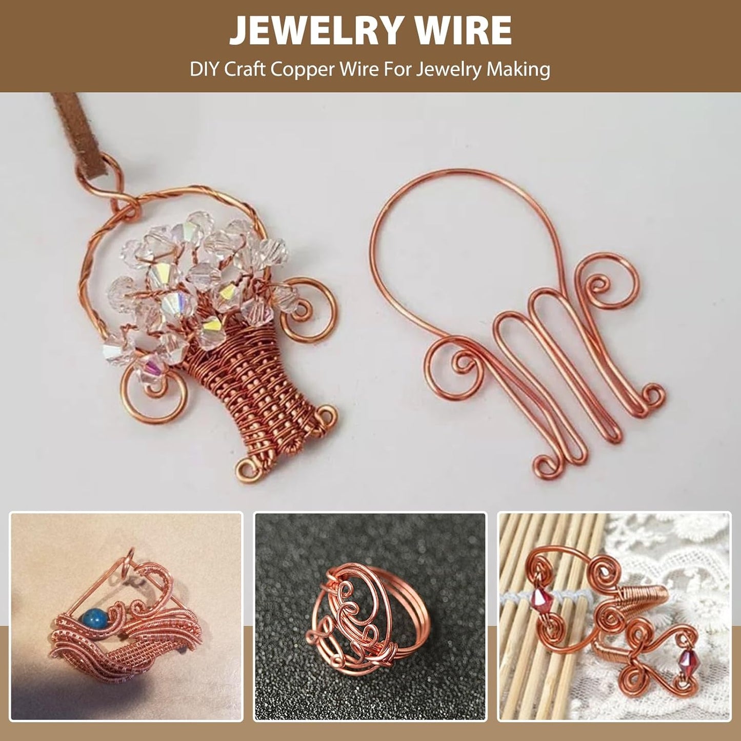 22 Gauge/ 0.6 mm 590 Feet 1 Pound 99.9% Dead Soft Copper Wire for Electroculture Gardening, Jewelry Making, Beading, Science Projects, DIY Artwork