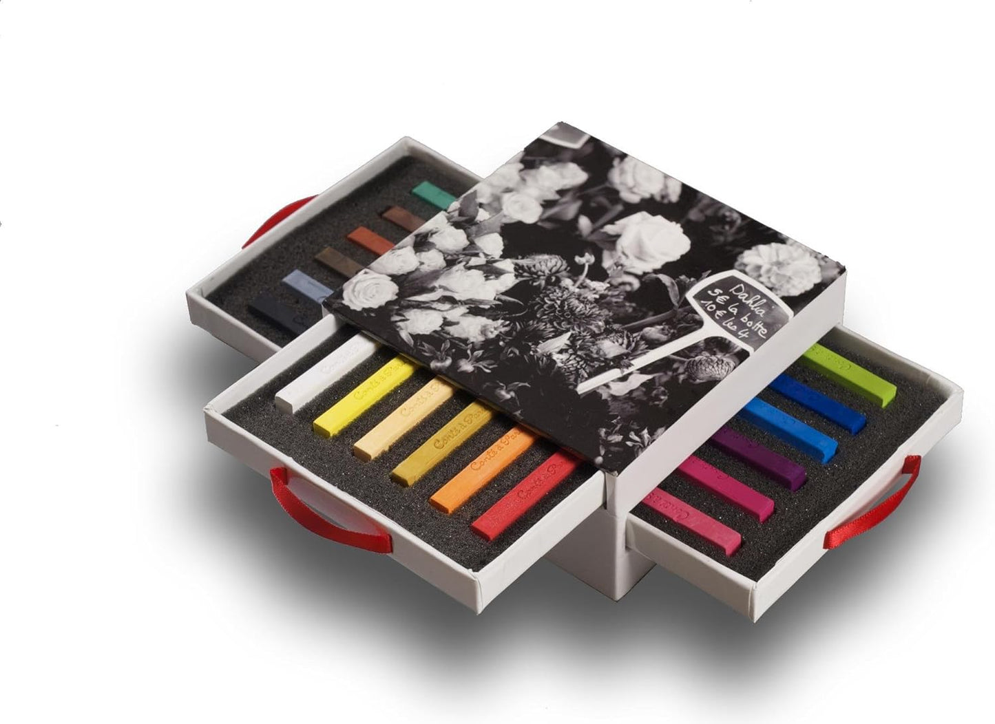 Conté à Paris 18 Count Assorted Carrés Crayons, Drawer Box