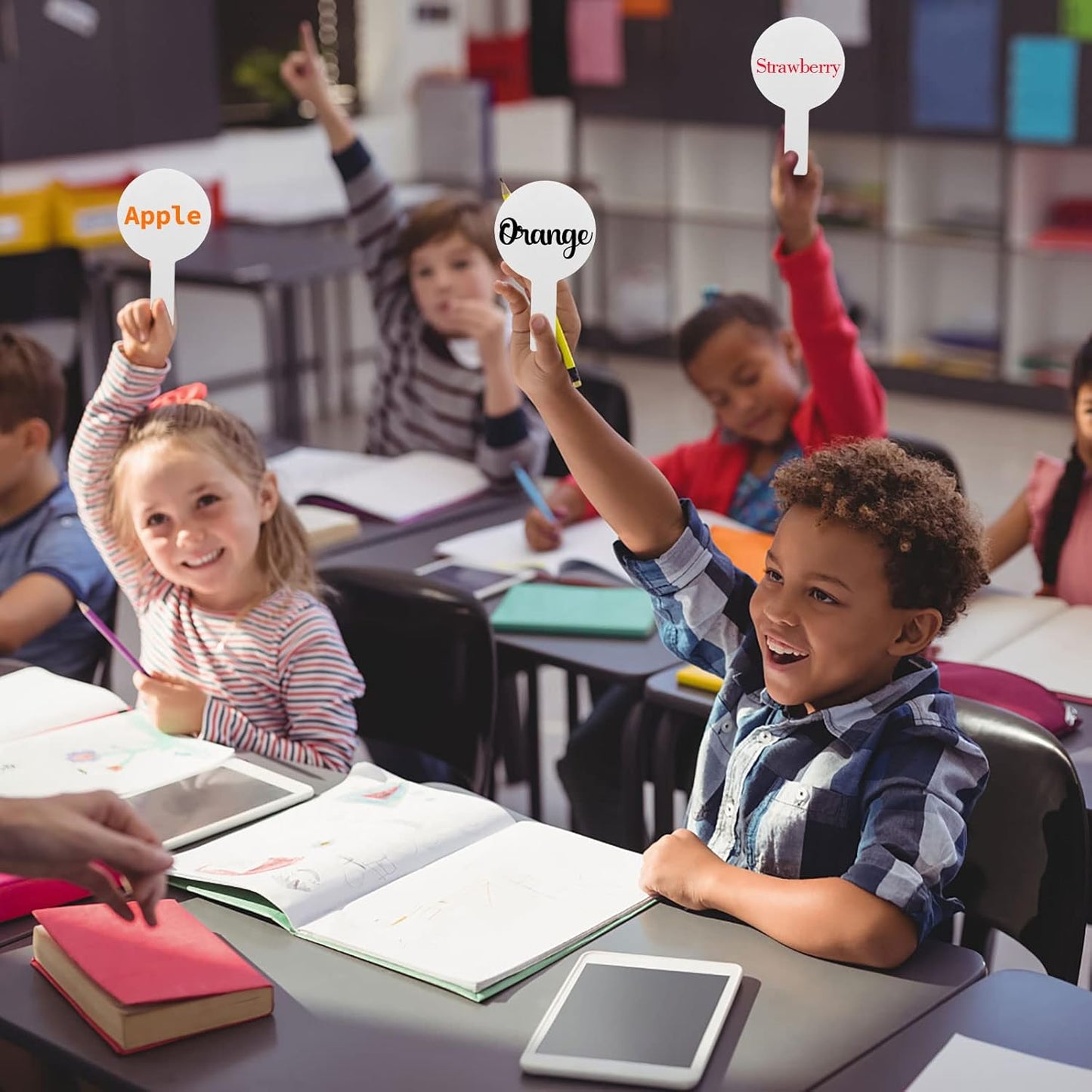 50 Pieces Dry Erase Answer Paddles Handheld Double Sided Paddles Mini White Boards Small White Board Dry Erase Signs Auction Paddles for Students Classroom Voting Bridal Shower Games