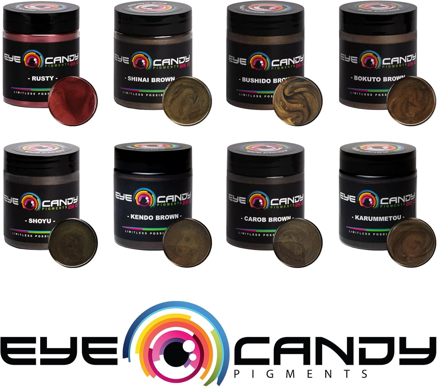 Eye Candy Pigments Premium Brown Mica Powder - Carob Brown (25gr) - for Epoxy, Resin, Soap, Paint, Woodworking, Acrylic Pouring, Bath Bombs, Fishing Lures - DIY Arts and Crafts Additive