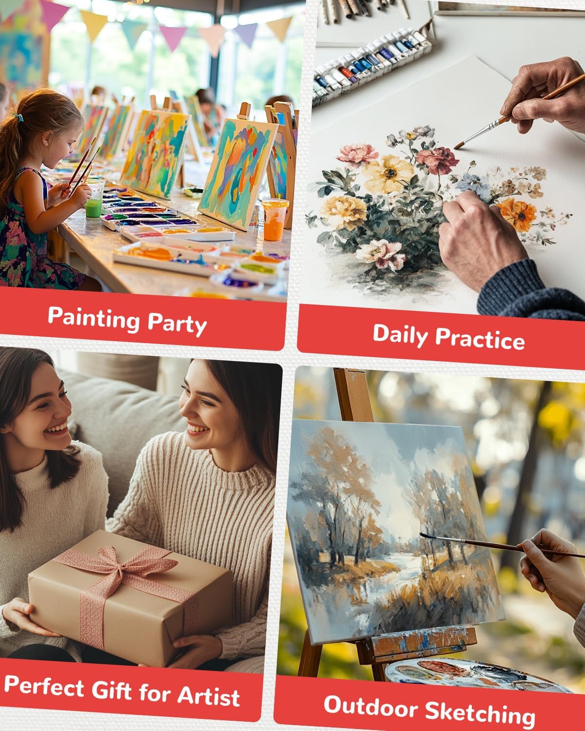 Canvas Boards for Painting 24 Pack, 11x14 Inch Canvas Panels, 100% Cotton White Blank Art Supplies for Acrylics Oil Watercolor Tempera Paints