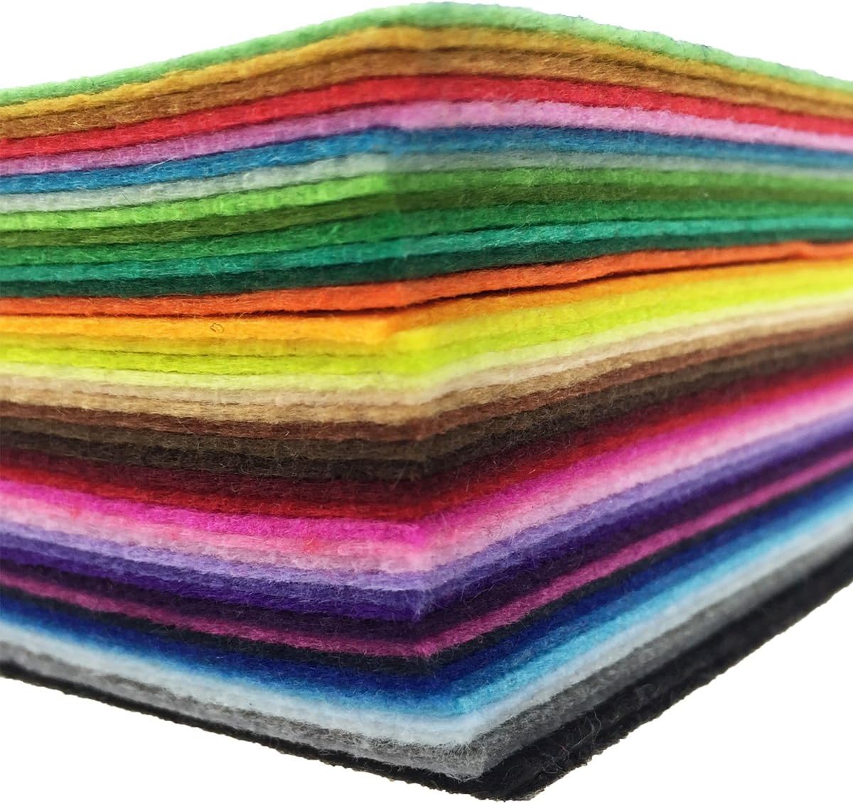 flic-flac 42pcs 8 x 12 inches (20cm*30cm) 42 Colors for Choice A4 Felt Fabric Sheet Assorted Color Felt Pack DIY Craft Patchwork