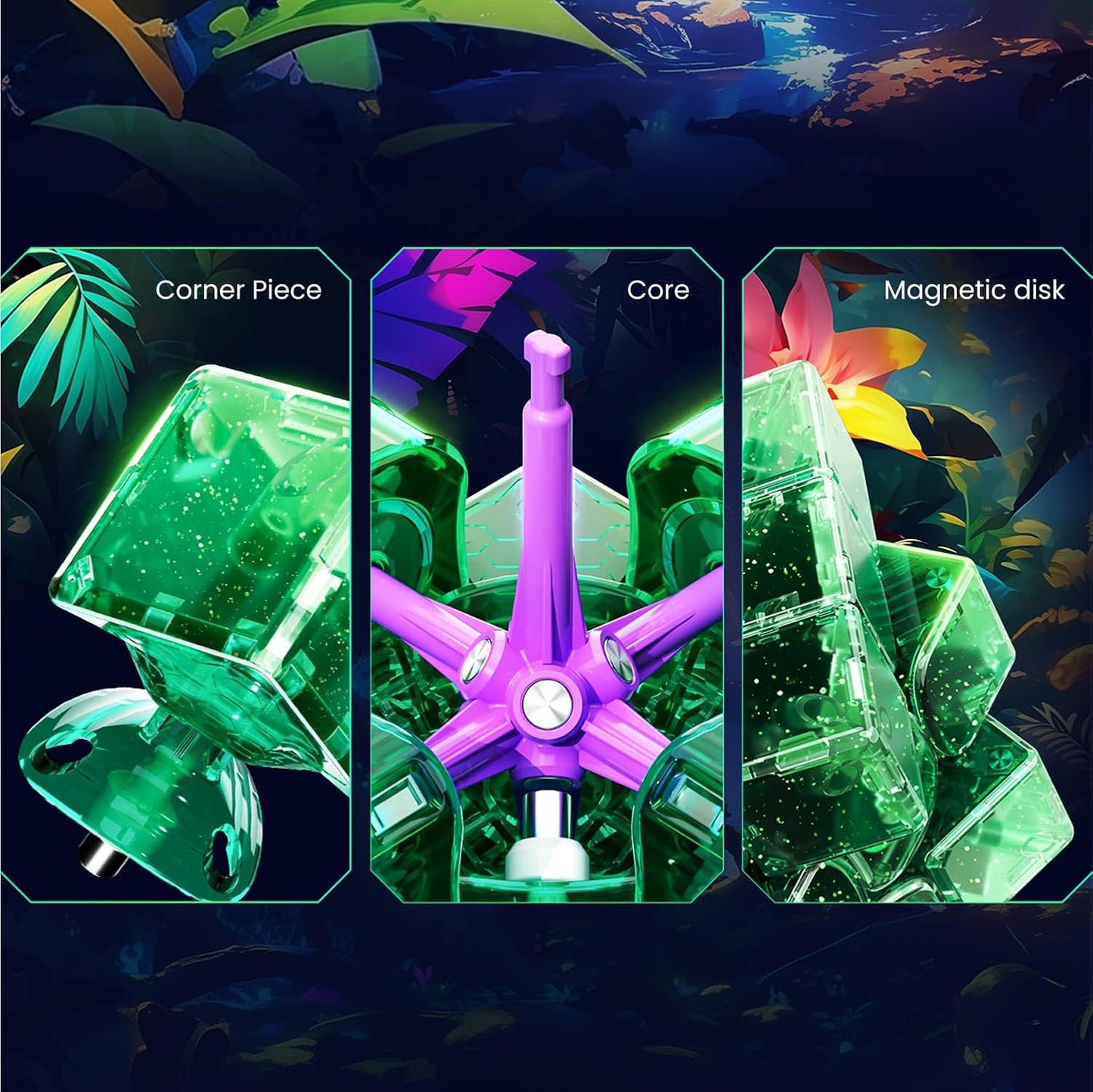 GAN 15 Maglev EmeraldoX Summer Limited Edition, Speed Cube 3x3 Magnetic Speedcube Ultra-Lightweight (Under 60g) Brain Teasers Puzzle Fidget Toy for Kids Adults, Latest Flagship