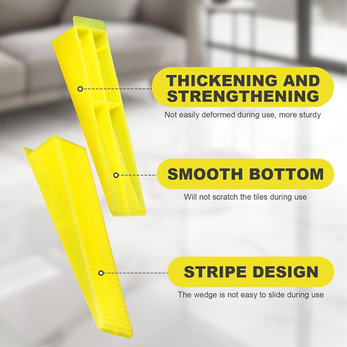 DGSL Tile Leveling System Tile Wedges, 600PCS Reusable Tile Leveling Wedges for 1/8", 1/16", 1/32" Tile Spacers, Tile Leveling Clips and Tile Leveler Installation