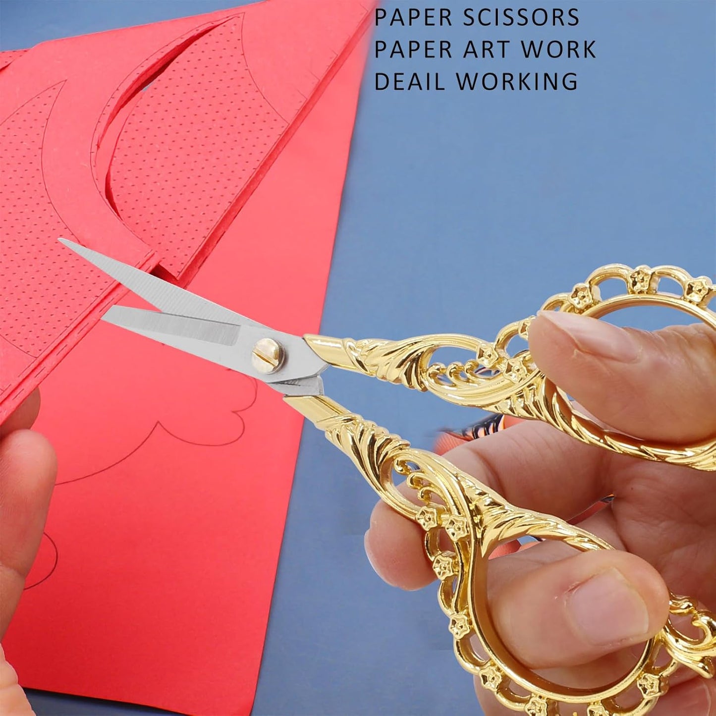 BIHRTC DIY Tools Dressmaker Small Shears with Artificial Leather Cover Stainless Steel Sharp Straight Tip Scissors Small Shears for Craft Home Sewing Supplies Cross Stitch Needlework DIY