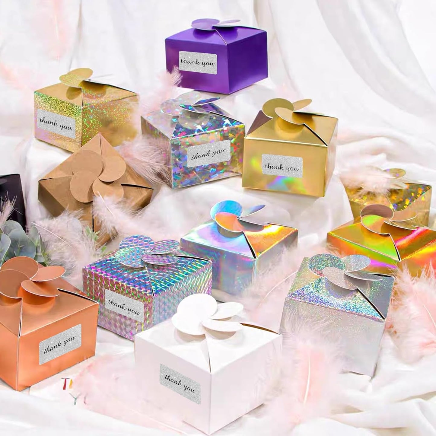 Direct Thermal Label 2x1 Inch- Barcode Labels- Holographic Thermal Sticker Labels for Address, Shipping, Compatible with Rollo Label Printer & MUNBYN& Zebra (300 /Shiny Silver)