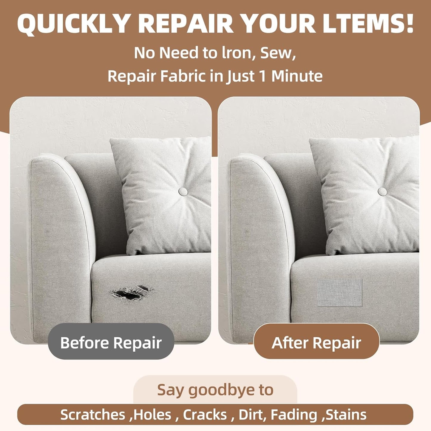 Fabric Repair Patch, 17X158 Inch Linen Large Repair Tape, Self-Adhesive Patches for Furniture, Sofa, Car Interior, Shoes, Hand Bag, Clothing (Dark Blue, 17X158 Inch)