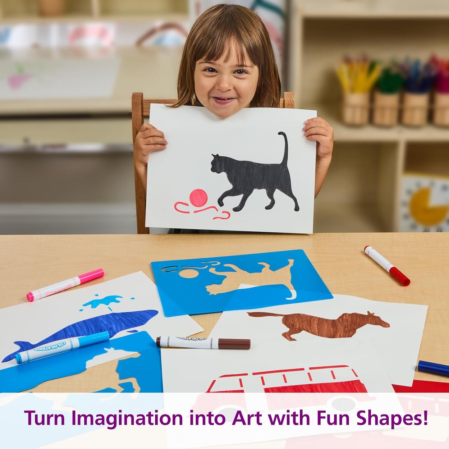 Colorations Large Washable Plastic Everyday Objects Stencils - Set of 12