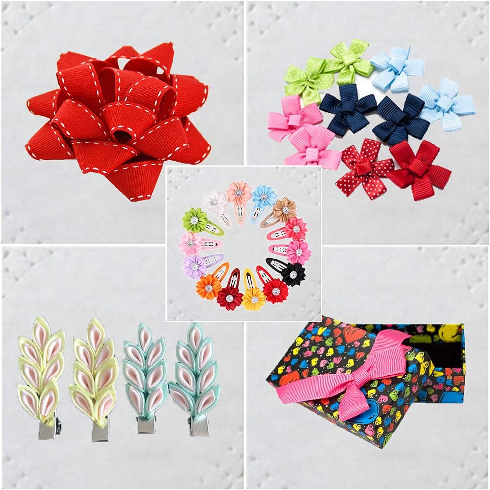 96 Yard Grosgrain Ribbon Set, 3/8" X 4 Yard/Roll, 24 Colors Fabric Ribbons Roll Perfect for Wedding, Gift Wrapping, Bow Making & Other Projects