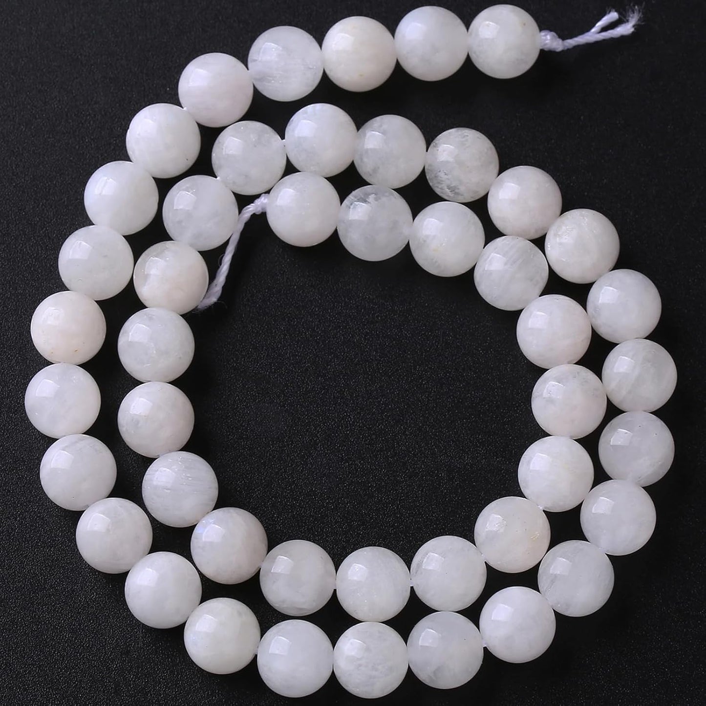 8mm 45pcs Natural Moonstone Stone Beads for Jewelry Making Energy Healing Power Stone Beads DIY Bracelet Necklace Accessories 15"