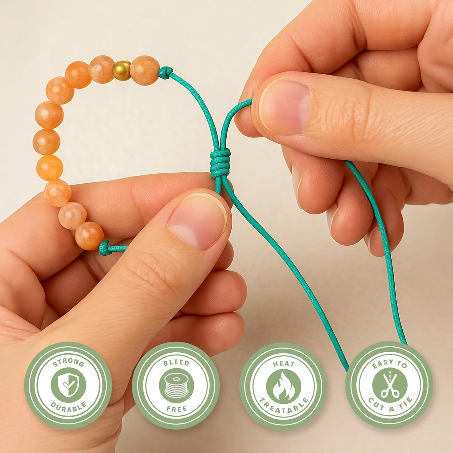 Mandala Crafts 2mm 109 Yards Orange Cotton Waxed Cord for Jewelry Making Bracelet Cord Waxed String - Beading String Thread Jewelry Cords for Necklaces String