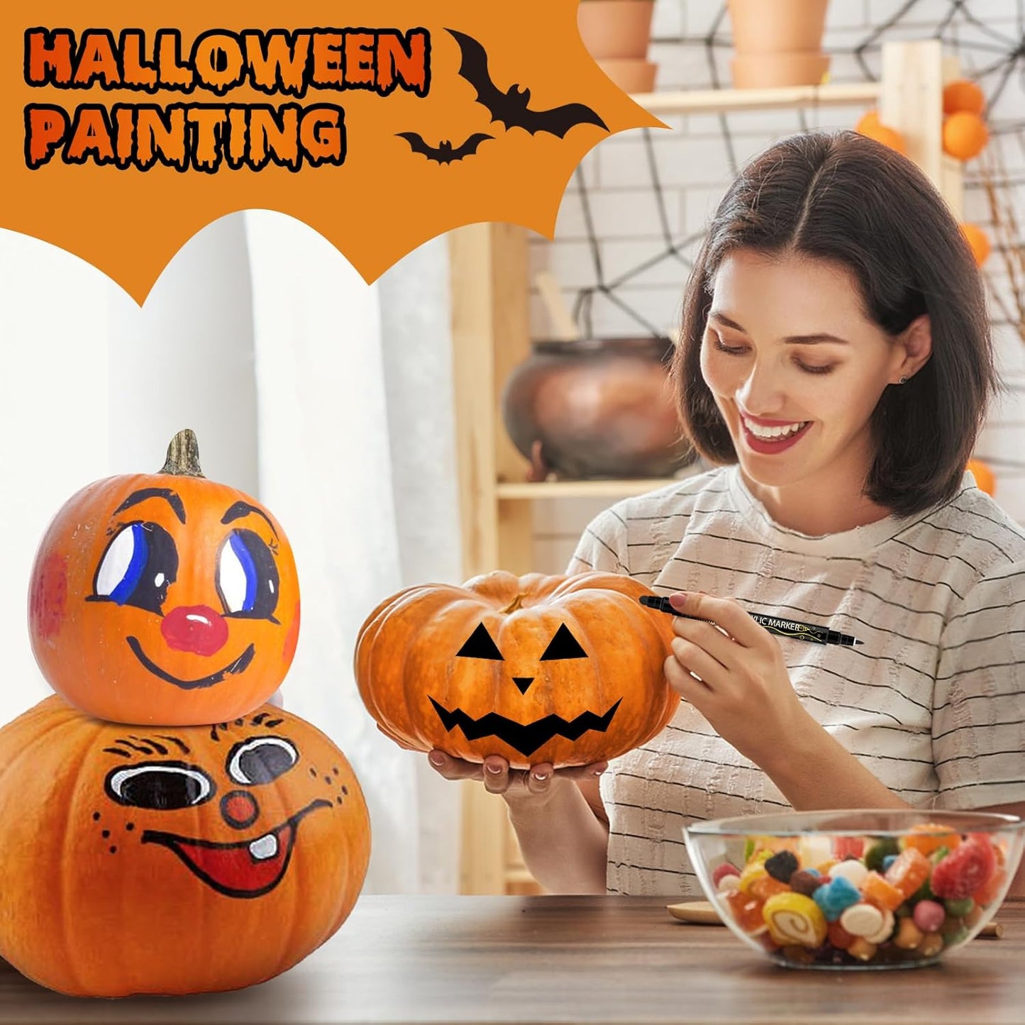 Betem Acrylic Paint Markers Pens, Dual Tip 120 Colors Premium Paint Pens Acrylic Markers for Wood, Fabric, Canvas, Stone, Rock Painting, Glass, Ceramic Surface, DIY Crafts Making Art Supplies with Bag