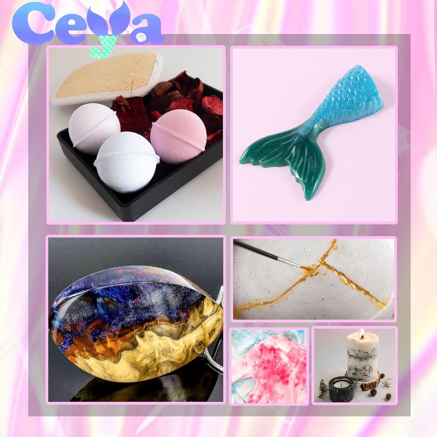 Ceya Mica Powder, 5.3oz/ 150g Silver Grey Pearlescent Effect Colorant Pigment Powder for Epoxy Resin, Tumblers, Slime Bath Bomb, Soap Dye, Slime, Candle, Resin Crafting, Paint, Jewelry, Nail Polish