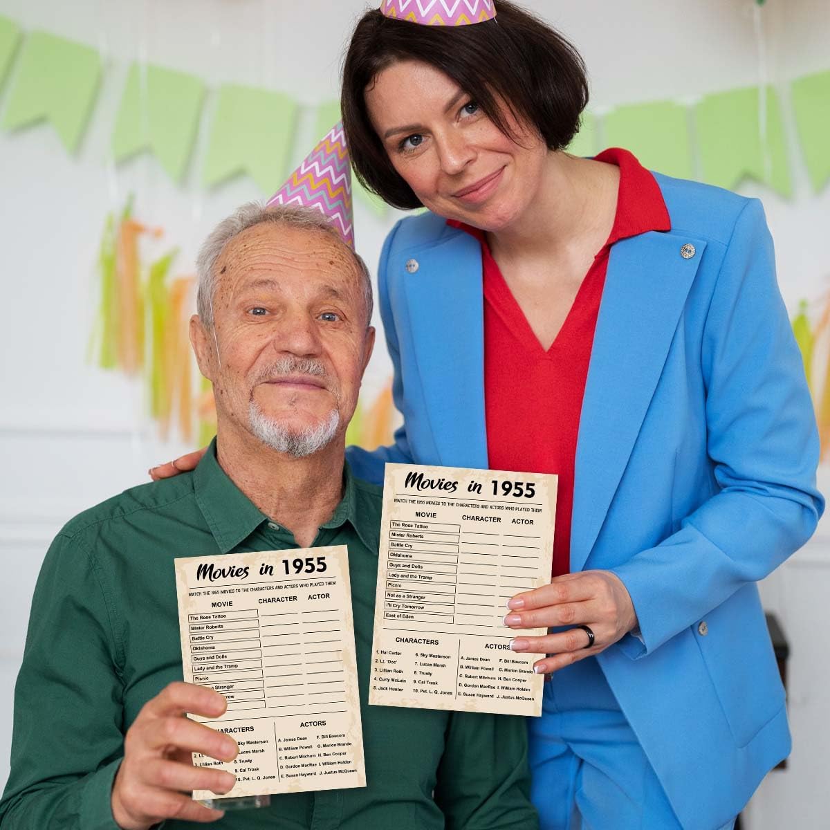 70th Birthday Party Games, Movies in 1955 Games, Birthday Party Supplies for Adults, Fun 1955s Party Game,Pack of 30 Cards