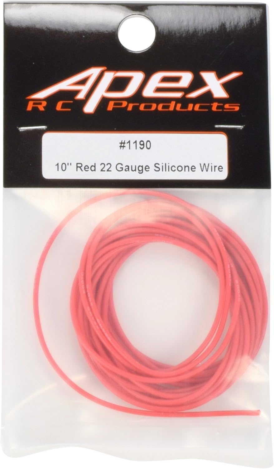 Apex RC Products 10' Red 22 Gauge Super Flexible High Strand Battery/Motor Silicone Insulated Copper Wire #1190