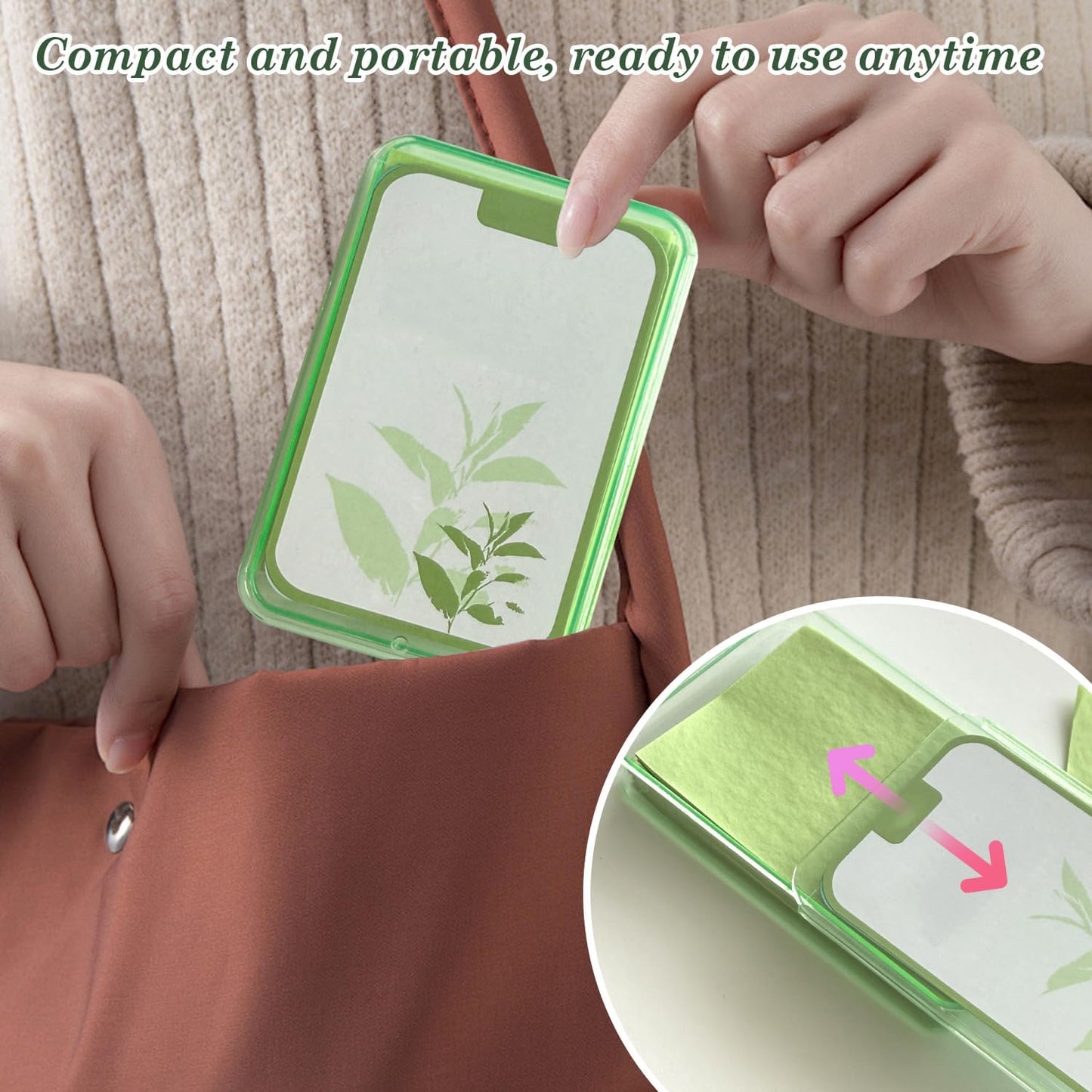 EKIND Oil Blotting Papers Make Up Pads for Face Shine Control Men Women, with Control Smooth Cover Box Portable Oil Absorbing Tissues for Oily Skin(300 Sheets,Green)