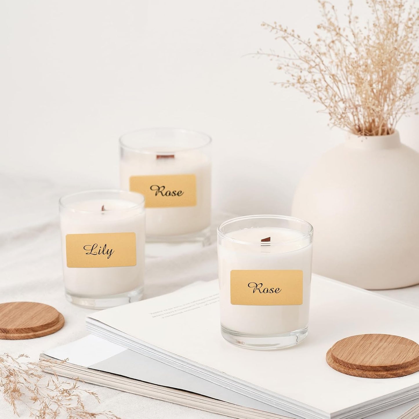 2x1 Inch BrownThermal Labels, Waterproof Brown Thermal Printer Stickers, Self-Adhesive Shipping Label Printer Sticker for Barcode, Name, Address, 300 Labels/Roll Perforated Lines