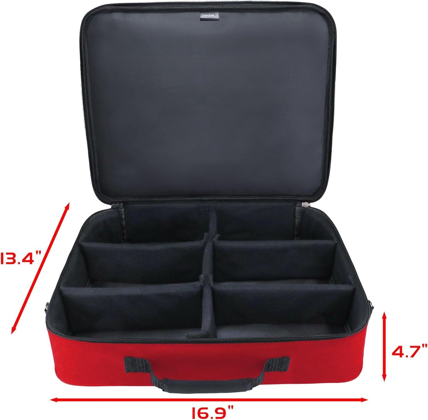 ENHANCE Designer Edition TCG Bag - MTG Shoulder Bag with Customizable Dividers & Accessory Pocket for Deck Boxes, Dice - Card Storage Compatible with Magic the Gathering, Lorcana (Red)