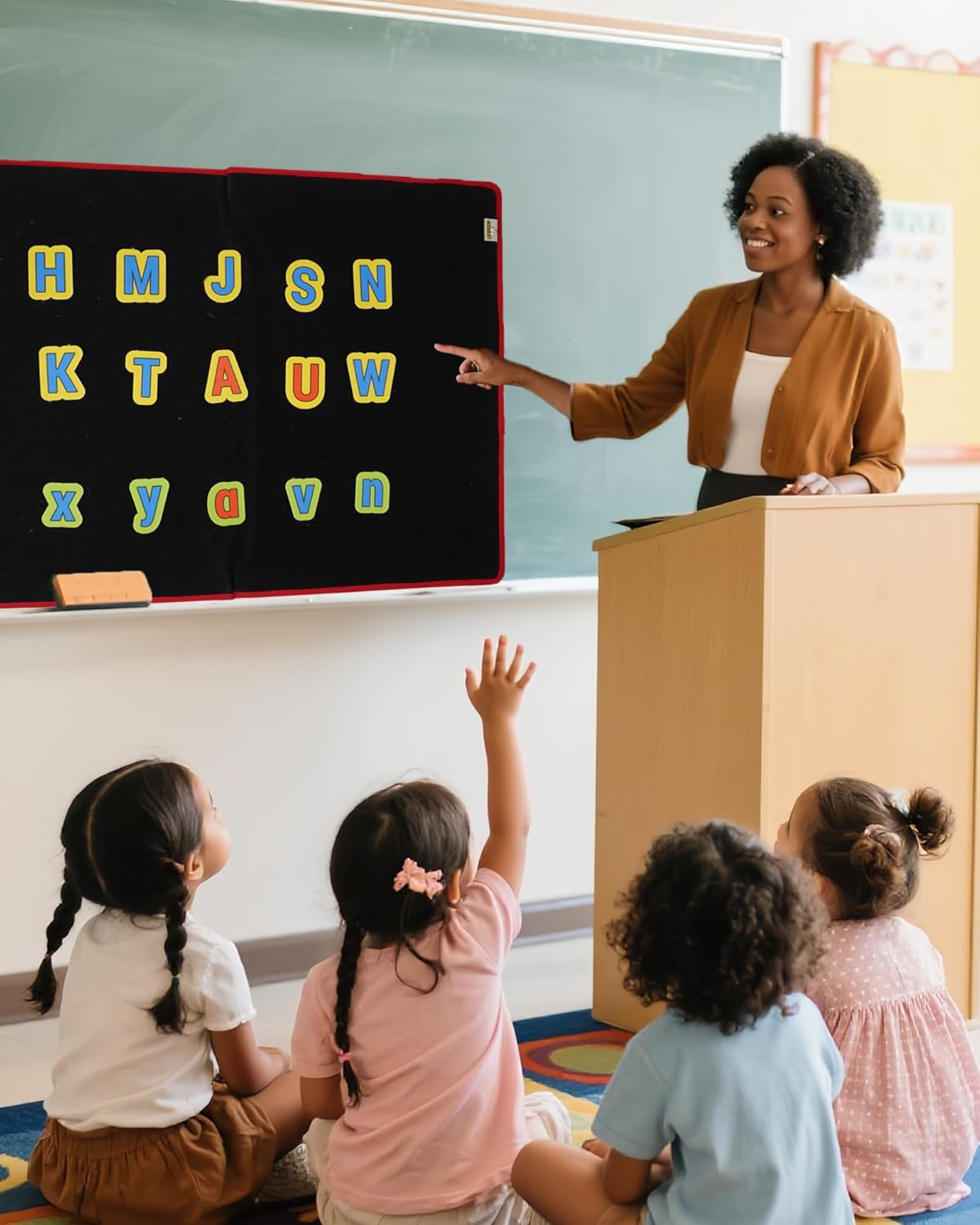 CHEFAN Large Felt Flannel Board 31.5 * 23 in, Foldable Freestanding Story Learning Board for Toddlers, Double-Sided Use for Preschool Classroom, Multi Felt Pieces Can Be Used, Gifts for Kids