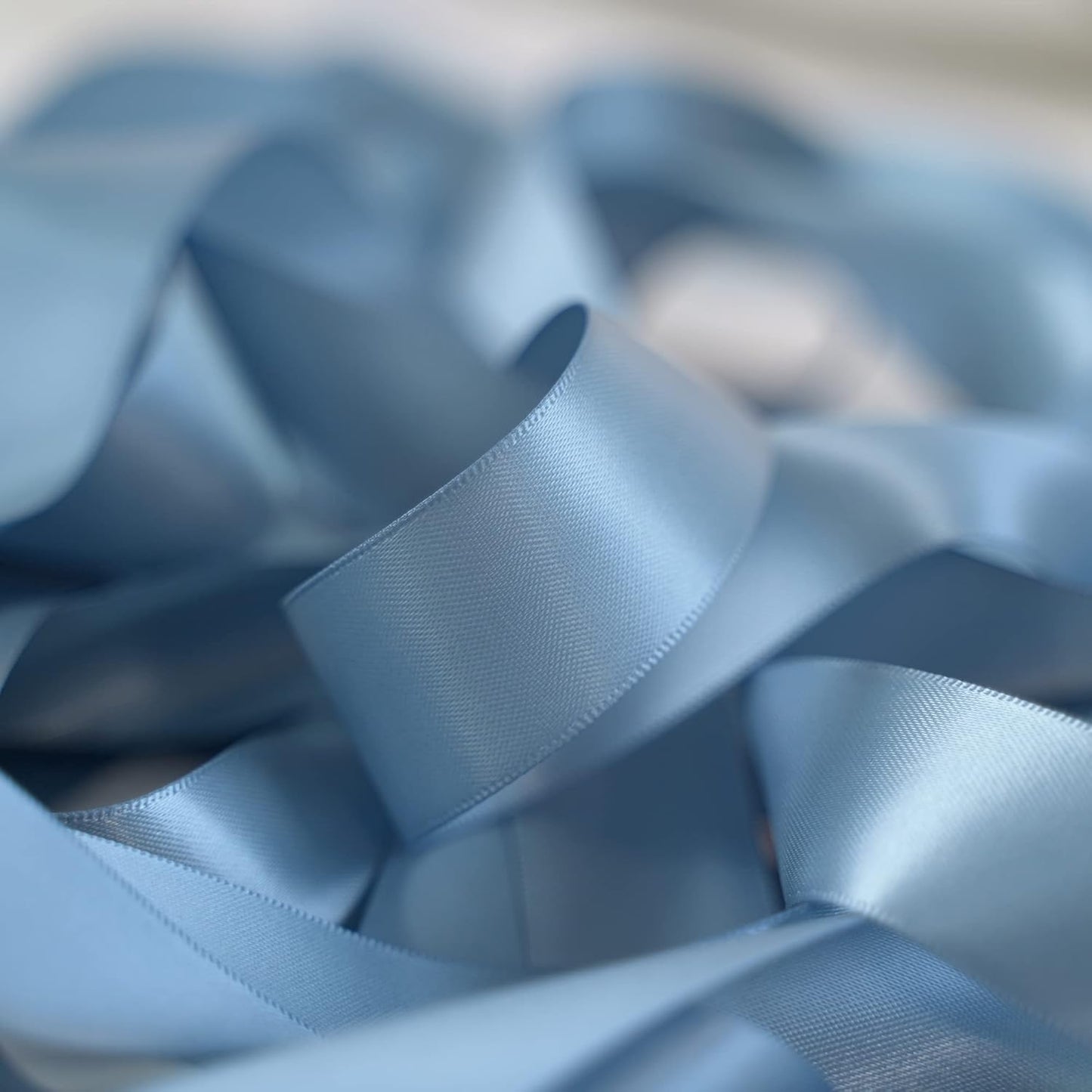 HUIHUANG Dusty Blue Satin Ribbon 50 Yards Double Faced Satin Ribbon 1 inch Blue Silk Ribbon for Gift Wrapping Bows Crafts Bridal Floral Bouquet Cake Wedding Invitation Card Birthday Party Decor