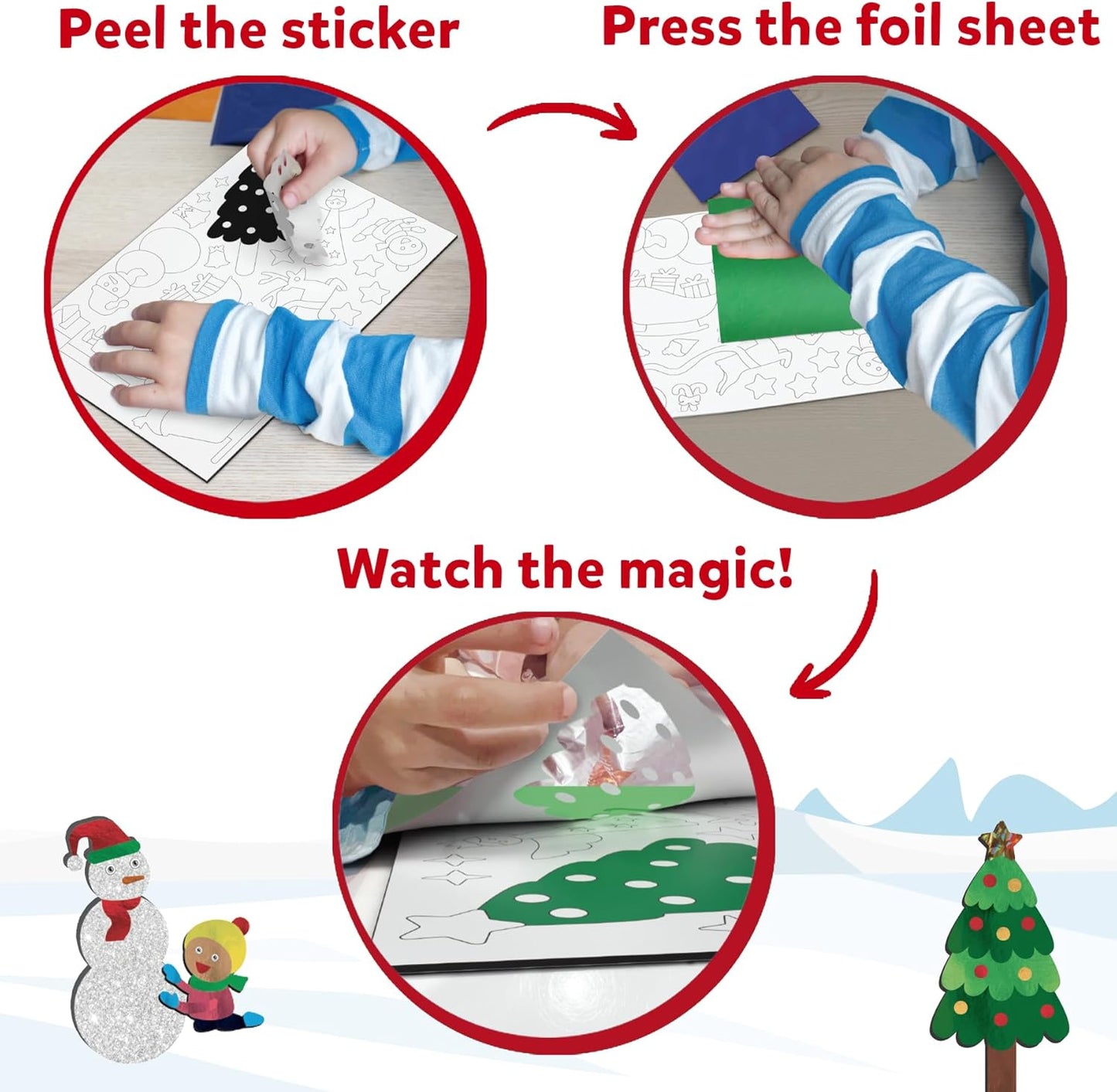 Skillmatics Foil Fun – Mess-Free Holiday Art & Craft Kit for Kids, DIY Creative Activity, Travel Game, Stocking Stuffer & Christmas Gift for Boys & Girls Ages 4, 5, 6, 7, 8, 9