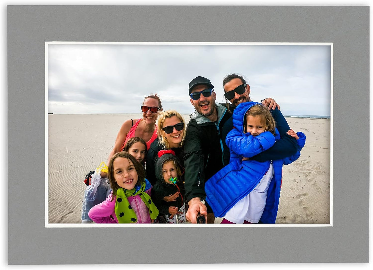 11x14 Mat for 8.5x11 Photo - Precut Mid Grey Picture Matboard for Frames 11 x 14 Inches - Bevel Cut Matte to Display Art 8.5 x 11 Inches - Acid Free Pack of 100 MATS with Backing Boards & Clear Bags