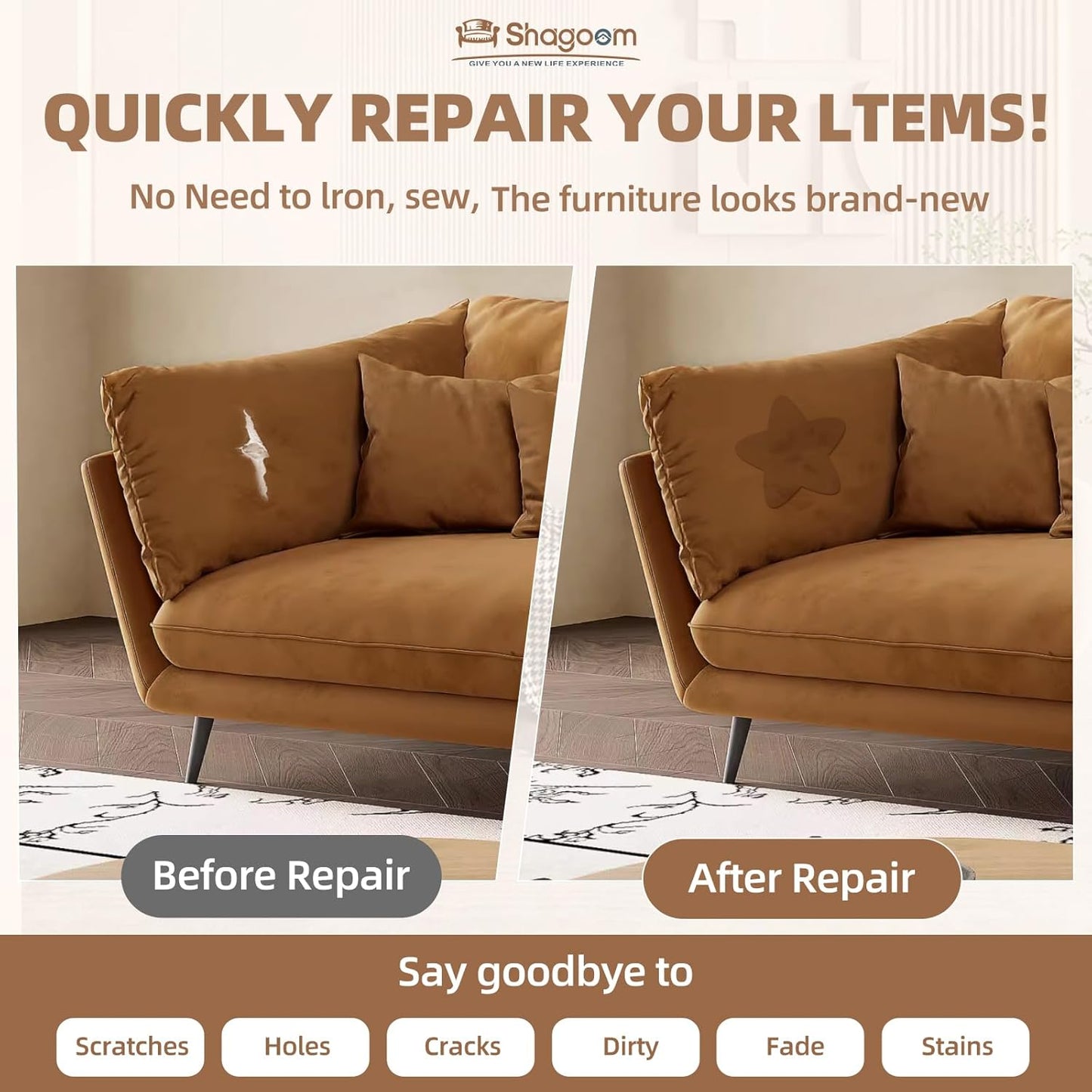 Suede Repair Patch, 17X79 Inch Large Repair Tape, Self-Adhesive Patches for Furniture, Sofa, Car Interior, Shoes, Hand Bag, Clothing (Grey, 17X79 Inch)