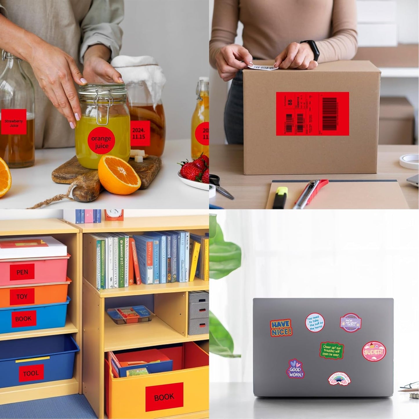 Printable Sticker Paper, 20 Sheets Red Printable Sticker Paper, Laser/Inkjet Printing- Matte Red, Letter Size (8.5" x 11")