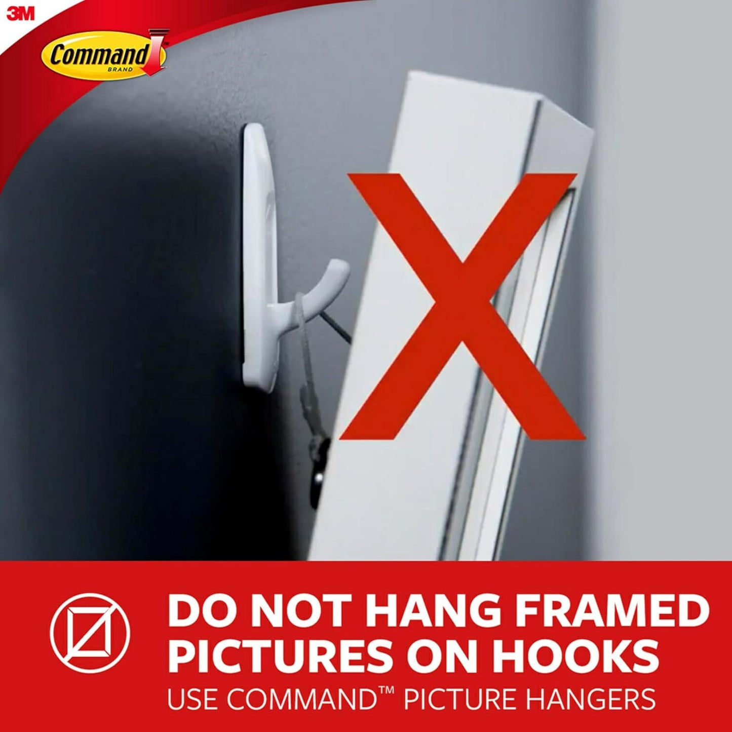 Command 5 lb Universal Picture Hanger, 3 Frame Hangers, 6 Command Strips and 6 Frame Stabilizer Strips for Sawtooth, D-Ring, Wire, Keyhole and Other Frames, Damage-Free Hanging for Home Decor