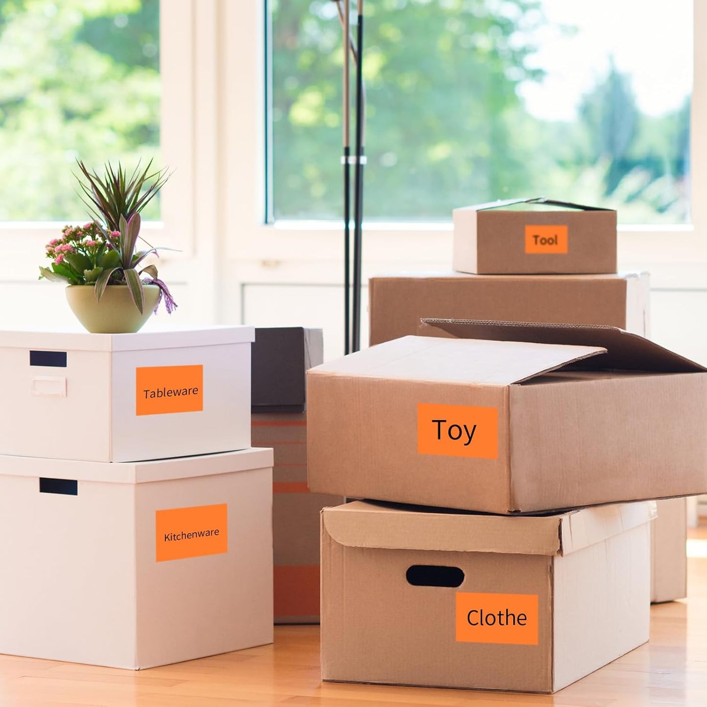 STARLIBOO 3x2 inch Color Direct Thermal Label Stickers for Shipping, Barcode, Address, Compatible with Rollo Label Printer & Zebra Desktop Printers (Orange)