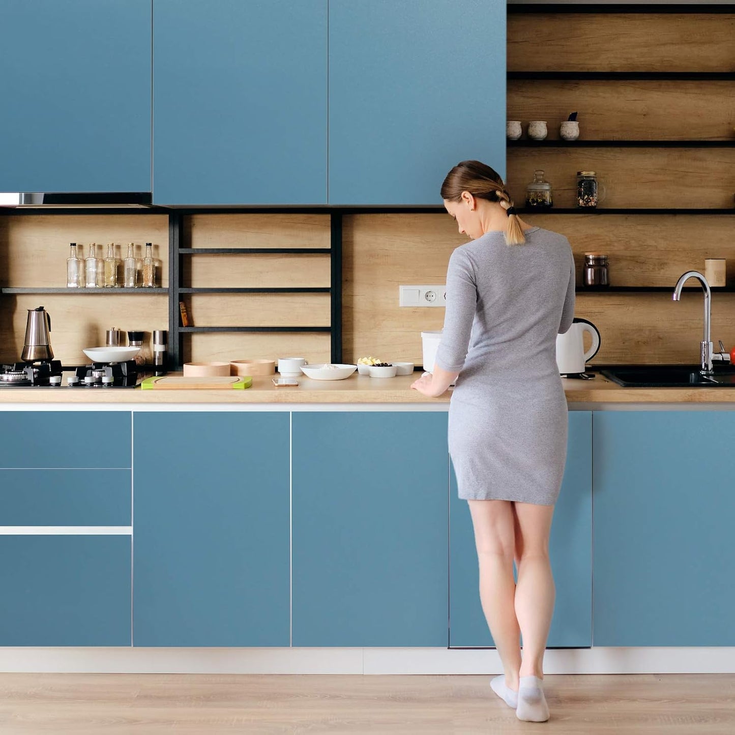 TECKWRAP Permanent Adhesive Vinyl 12" x 10ft, Matte Cobalt Blue