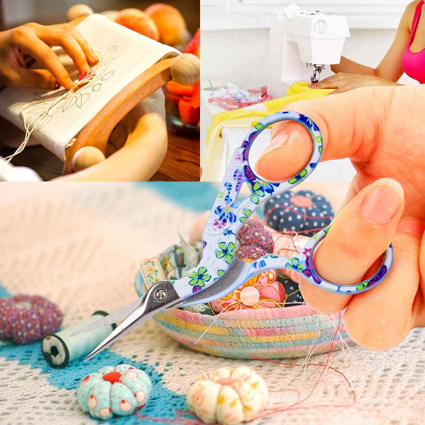 BIHRTC 3.6inch Small Craft Scissors Cross Stitch Knitting Scissors Sharp Stainless Steel Tip for Sewing Threading Crafting Needlework Art DIY Work