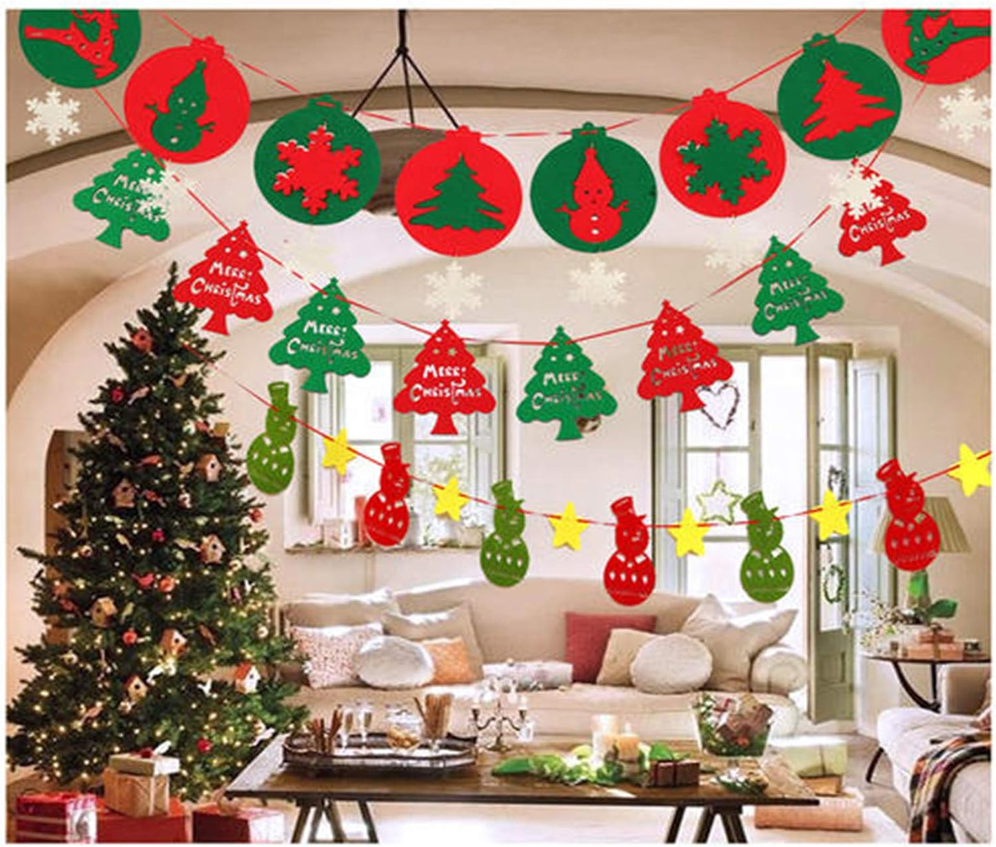 Weabetfu 16 Pieces Christmas Felt Fabric Sheets,5 Colors Craft Felt Sheets for DIY Christmas Decoration,DIY Patchwork Sewing Crafts