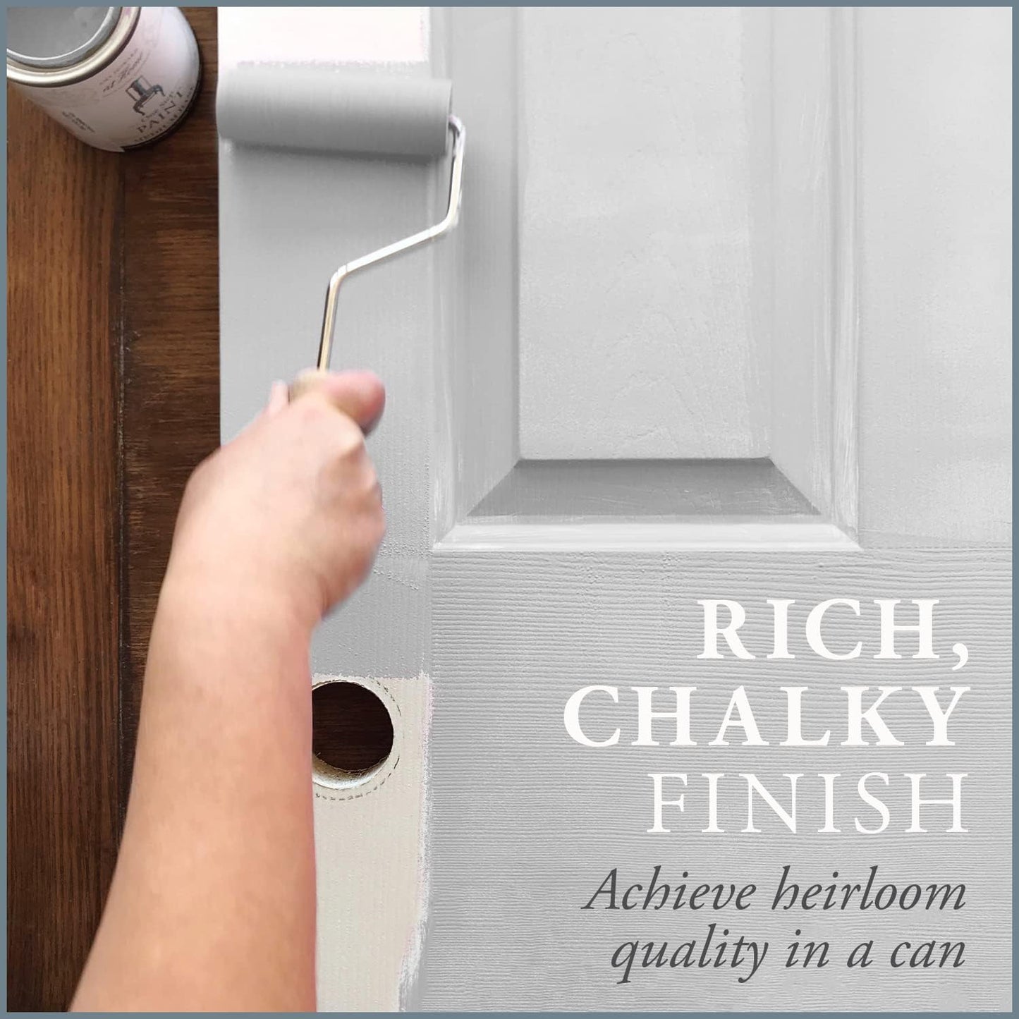 AMY HOWARD AT HOME Chalk-Based One Step Paint for Furniture, Cabinetry, Decor, Finish, and More | No Stripping, Sanding, or Priming | Ultra-Light Base | 32 Ounce | Luxe Gray