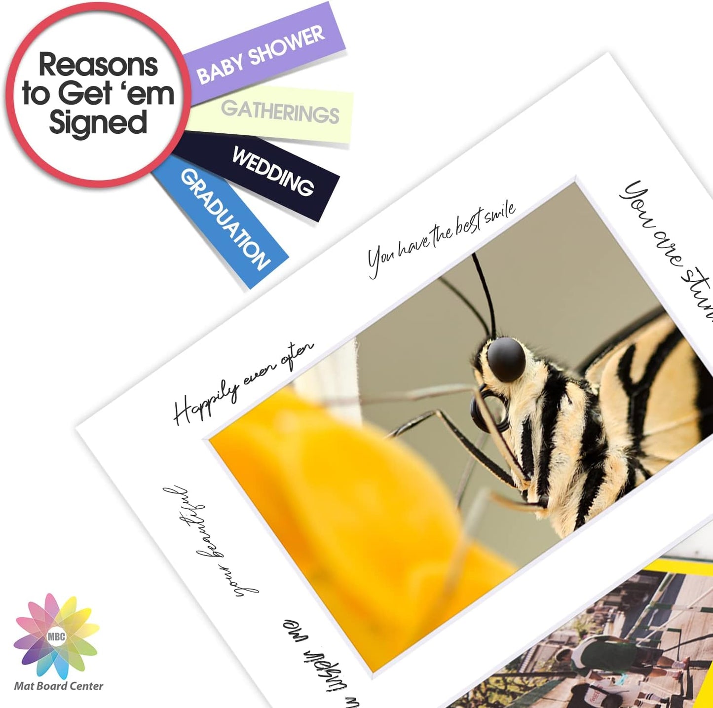 Mat Board Center, Pack of 10, Photo Picture Mats - Acid Free, 4-ply Thickness, White Core - for Pictures, Photos, Framing (8x10 for 2-4x6 White)