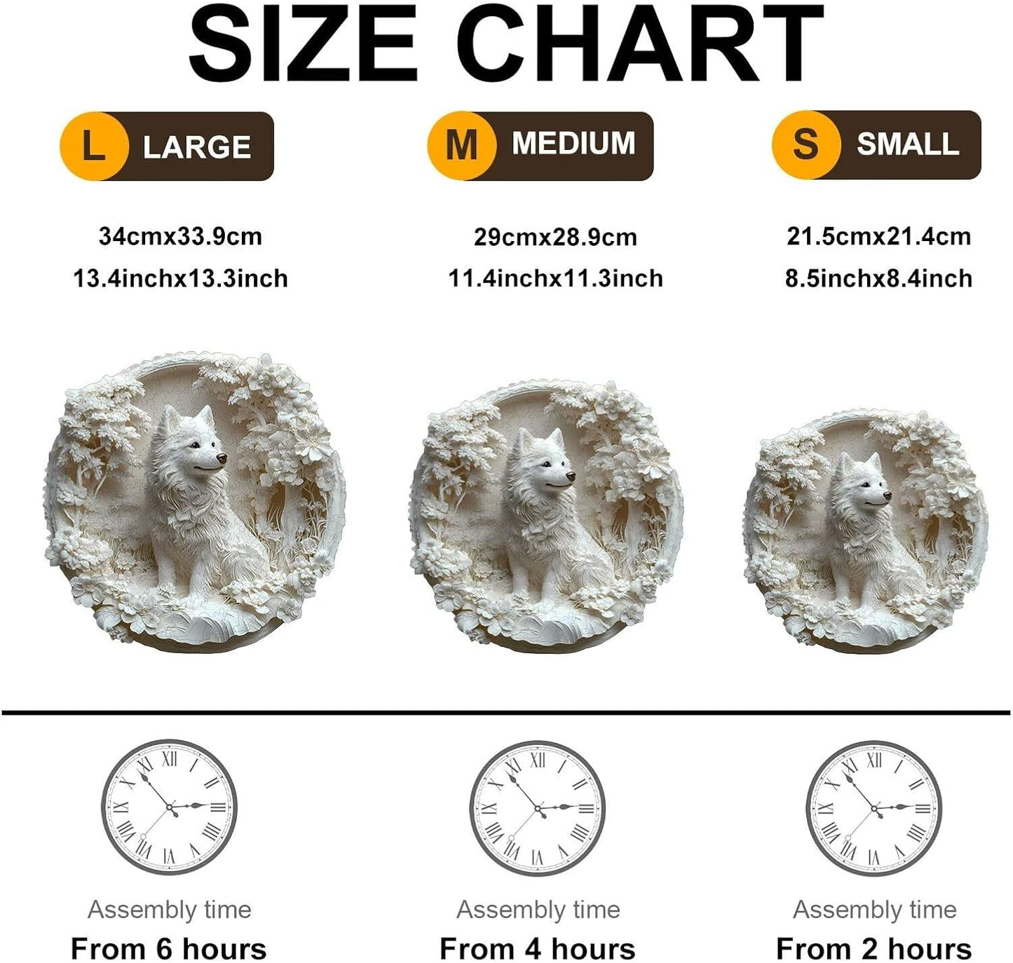 Wooden Puzzles Adults, 3D Paper Samoyed Dog Wooden Puzzles 295 Pieces, Unique Animal Shaped Wood Challenging Jigsaw Puzzles Gifts for Adults, 13.4x13.1in