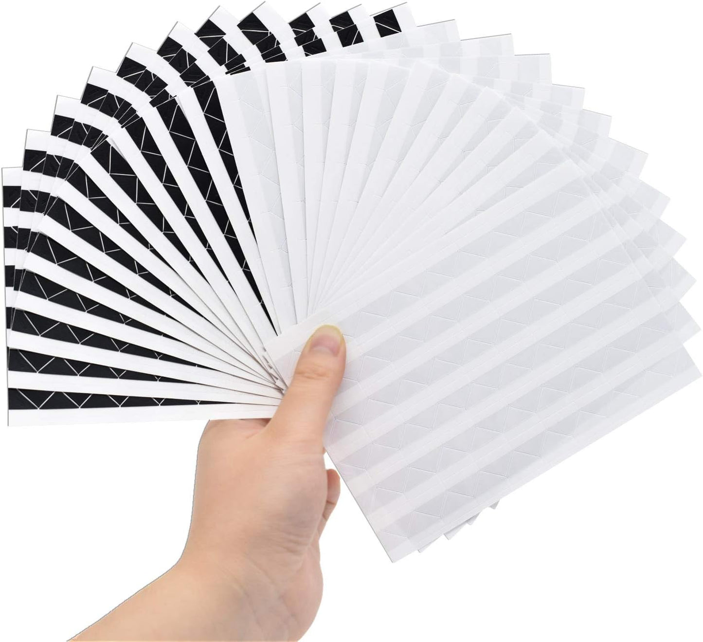 VIPbuy 2244 Count Photo Mounting Corner Stickers Self Adhesive for Scrapbooking Photo Album Diary DIY Craft, 22 Sheets (Black & Clear)